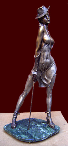 Скульптура под названием ""Girl with a walkin…" - Shanaro, Подлинное произведение искусства