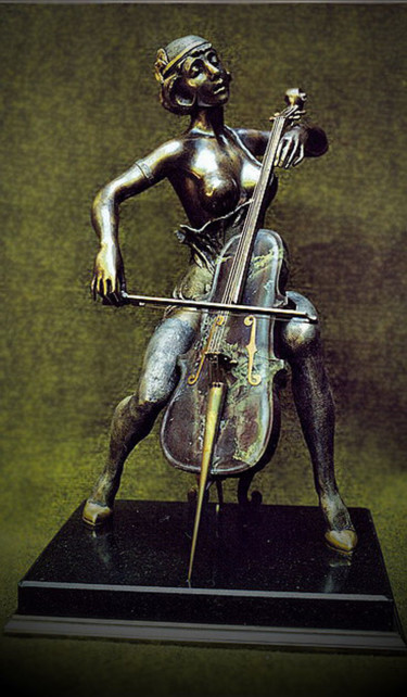 Sculpture titled ""Cello"" by Shanaro, Original Artwork, Metals