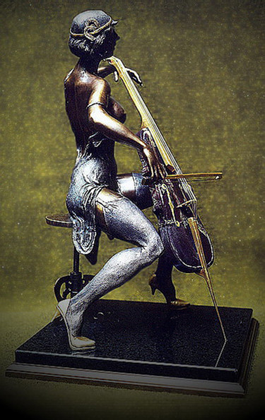Sculpture titled ""Cello" 1" by Shanaro, Original Artwork, Metals