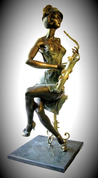 Saxophone Скульптура под названием "Saxophone" - Shanaro, Подлинное произведение искусства, Металлы
