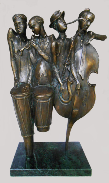 Sculpture intitulée "Jazz improvisation" par Shanaro, Œuvre d'art originale, Métaux