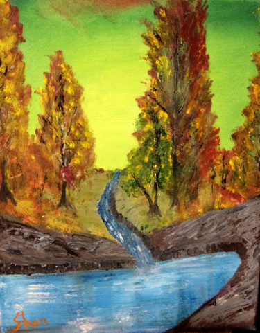 Painting titled "stream-unframed.jpg" by Shan Rodgers, Original Artwork, Oil