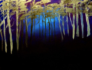 Peinture intitulée "nitetime-woods.jpg" par Shan Rodgers, Œuvre d'art originale, Huile
