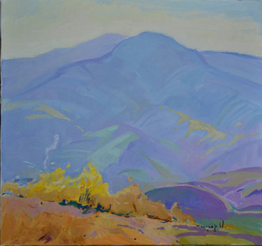 Painting titled "Mountain expanses _…" by Alexander Shandor, Original Artwork, Oil Mounted on Wood Stretcher frame