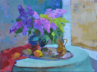 Painting titled "Beauty in bunches" by Alexander Shandor, Original Artwork, Oil Mounted on Wood Stretcher frame