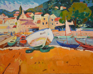 Malerei mit dem Titel "On the coast of the…" von Alexander Shandor, Original-Kunstwerk, Öl