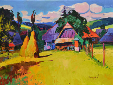 Painting titled "Bright summer" by Alexander Shandor, Original Artwork, Oil