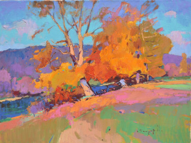 Painting titled "Amazing Colors" by Alexander Shandor, Original Artwork, Oil Mounted on Wood Stretcher frame