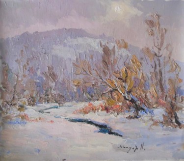 Peinture intitulée "River froze" par Alexander Shandor, Œuvre d'art originale, Huile