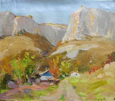 Malarstwo zatytułowany „Mountain Crimea” autorstwa Alexander Shandor, Oryginalna praca, Olej