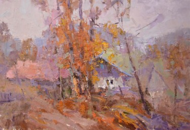 Картина под названием "Autumn in the villa…" - Alexander Shandor, Подлинное произведение искусства, Масло