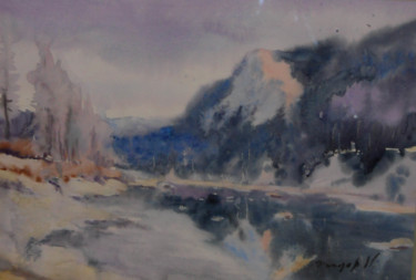 Painting titled "The beginning of th…" by Alexander Shandor, Original Artwork, Watercolor