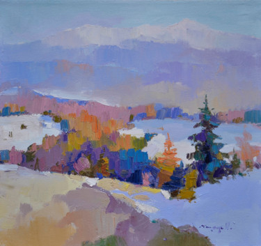 Painting titled "Spring on the pass" by Alexander Shandor, Original Artwork, Oil