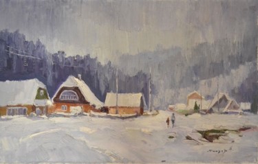 Painting titled "Snow" by Alexander Shandor, Original Artwork, Oil