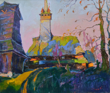 Malerei mit dem Titel "Evening Bells" von Alexander Shandor, Original-Kunstwerk, Öl