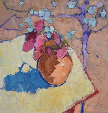 Картина под названием "Magnolia" - Alexander Shandor, Подлинное произведение искусства, Масло Установлен на Деревянная рама…