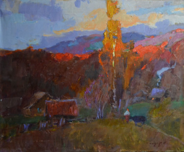 Painting titled "twilight" by Alexander Shandor, Original Artwork, Oil