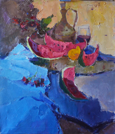 Peinture intitulée "Autumn table" par Alexander Shandor, Œuvre d'art originale, Huile