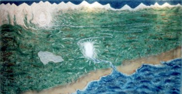 Peinture intitulée "EAGLE EYE SIVA LAND" par Richard Lazzara, Œuvre d'art originale