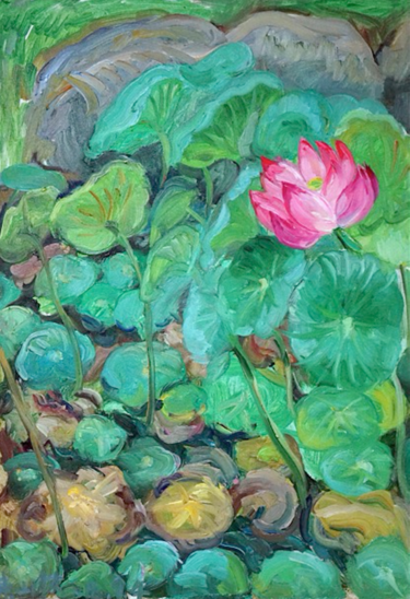 Painting titled "Summer" by Shanlin Shu, Original Artwork, Oil