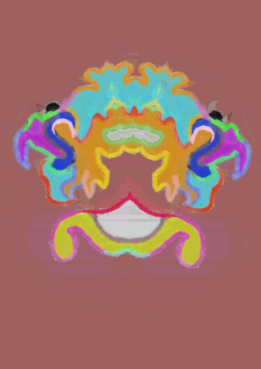 Digitale Kunst mit dem Titel "Strange Face" von Shanny Ask Lasasa, Original-Kunstwerk, Digitale Malerei