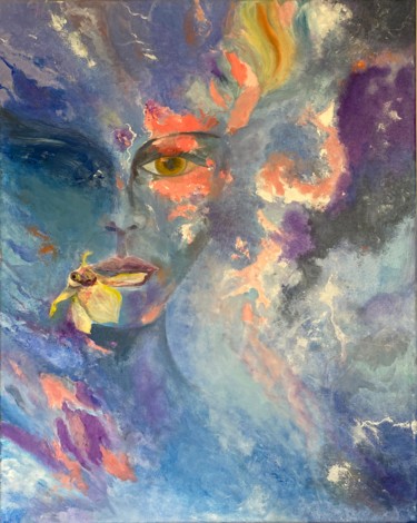 Painting titled "divinity ( dream in…" by Shanshan Liu, Original Artwork, Oil