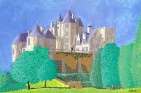 Peinture intitulée "Chateau du Périgord" par Shantidas, Œuvre d'art originale