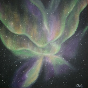 Peinture intitulée "Fleur cosmique" par Shanty, Œuvre d'art originale, Acrylique