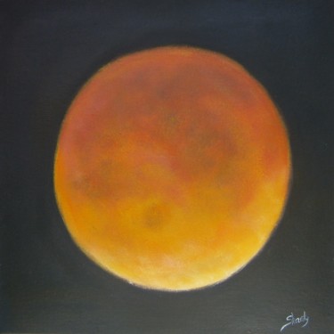 Peinture intitulée "Red moon" par Shanty, Œuvre d'art originale, Acrylique