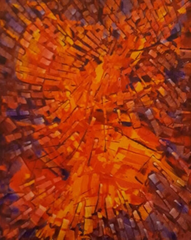 Картина под названием "Fall Angel" - Shar'S Art, Подлинное произведение искусства, Акрил Установлен на Деревянная рама для н…