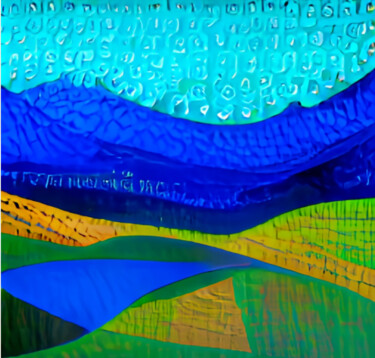 数字艺术 标题为“Blue Landscape” 由Shar'S Art, 原创艺术品, 数字油画