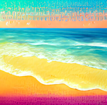 Arte digital titulada "Tropical Beach" por Shar'S Art, Obra de arte original, Pintura Digital