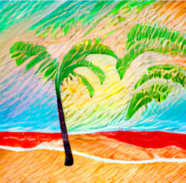 Arts numériques intitulée "Tropical Palms" par Shar'S Art, Œuvre d'art originale, Peinture numérique