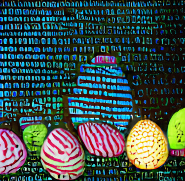Цифровое искусство под названием "Easter Eggs" - Shar'S Art, Подлинное произведение искусства, Цифровая живопись