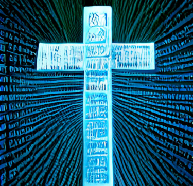 Digital Arts titled "The Cross" by Shar'S Art, Original Artwork, Digital Painting