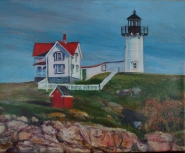 Pintura intitulada "Nubble Lighthouse,…" por Shar'S Art, Obras de arte originais, Acrílico