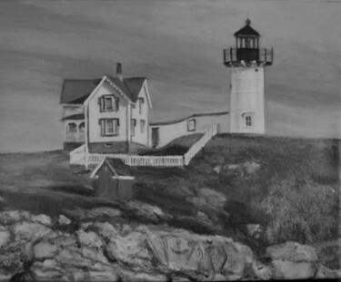 Ζωγραφική με τίτλο "Nubble Lighthouse,…" από Shar'S Art, Αυθεντικά έργα τέχνης, Ακρυλικό