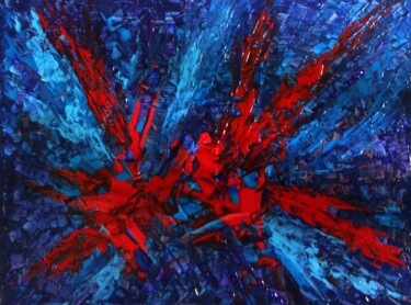 Painting titled "Battle of Angels" by Shar'S Art, Original Artwork, Acrylic Mounted on Wood Stretcher frame