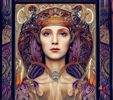 Digitale Kunst getiteld "Princess, Queen Roy…" door Shar'S Art, Origineel Kunstwerk, AI gegenereerde afbeelding