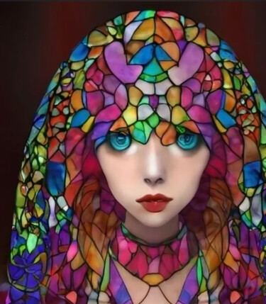 Arte digitale intitolato "Girl Abstract Multi…" da Shar'S Art, Opera d'arte originale, Immagine generata dall'IA