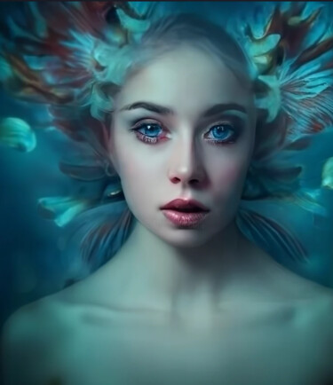 Digital Arts titled "Lady of the Lake" by Shar'S Art, Original Artwork, AI generated image