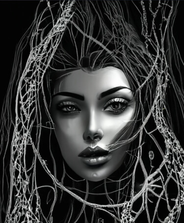 Digital Arts titled "Dark Side Portrait…" by Shar'S Art, Original Artwork, AI generated image