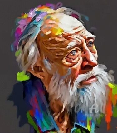 Artes digitais intitulada "Old Man Winter" por Shar'S Art, Obras de arte originais, Imagem gerada por IA