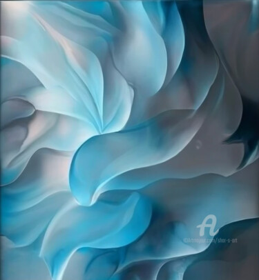 Digitale Kunst mit dem Titel "Feathery Leaves" von Shar'S Art, Original-Kunstwerk, KI-generiertes Bild