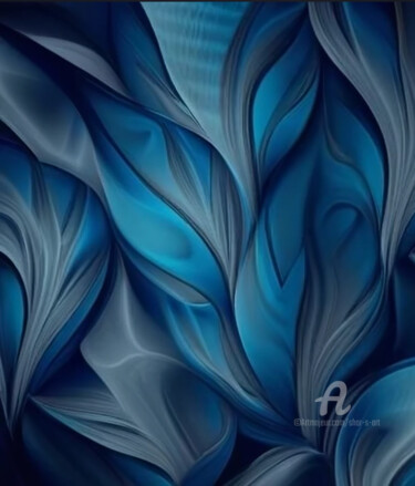 Digital Arts titled "Blue Jungle" by Shar'S Art, Original Artwork, AI generated image