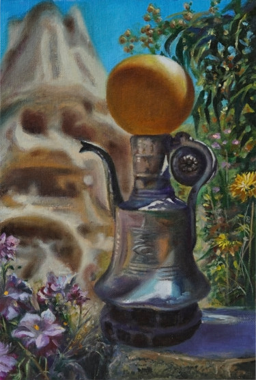 Painting titled ""Всякий, кто рисует…" by Sergei Sharai, Original Artwork, Oil Mounted on Cardboard
