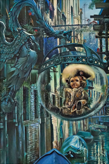 Pintura titulada ""Венеция. Нота Ля"" por Sergei Sharai, Obra de arte original, Oleo Montado en Bastidor de camilla de madera