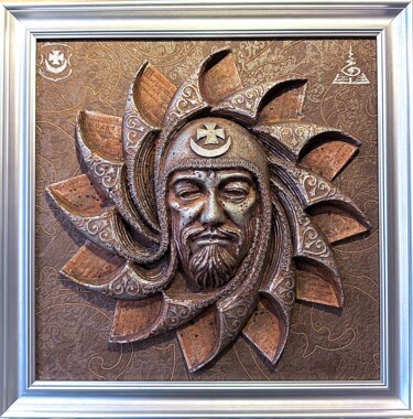 Escultura intitulada "Солнце-Спиридонце.…" por Sergei Sharai, Obras de arte originais, Papel machê