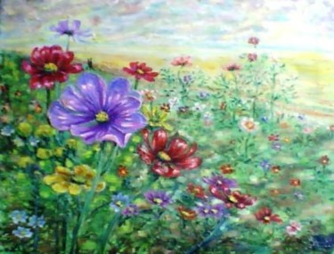 Картина под названием "Середина лета" - Елена Шарагова, Подлинное произведение искусства, Масло