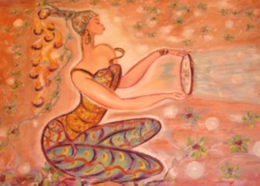 Картина под названием "Прелестница" - Елена Шарагова, Подлинное произведение искусства, Масло